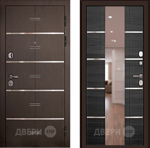 Входная металлическая Дверь (Дверной Континент) Савона с зеркалом Венге в Лыткарино