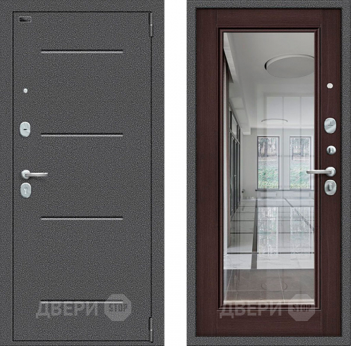 Входная металлическая Дверь Bravo Porta S-2 104/П61 с зеркалом венге в Лыткарино