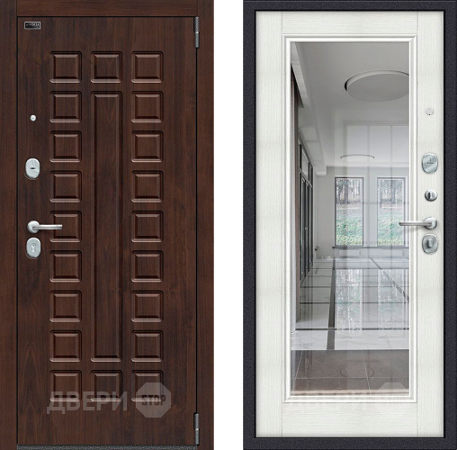 Входная металлическая Дверь Bravo Porta S-3 51/П61 с зеркалом Бьянко в Лыткарино