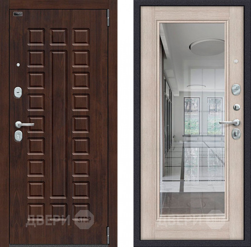 Входная металлическая Дверь Bravo Porta S-3 51/П61 с зеркалом Капучино в Лыткарино