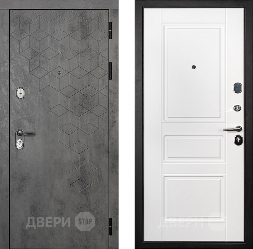 Входная металлическая Райтвер Бетон 1501 Белый матовый  в Лыткарино