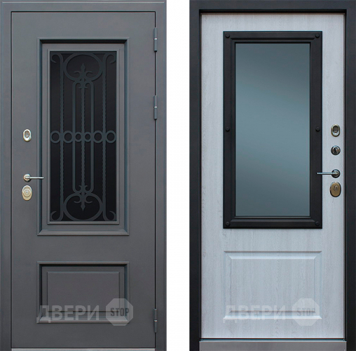 Входная металлическая Дверь АСД Аляска с окном и лазерной резкой в Лыткарино