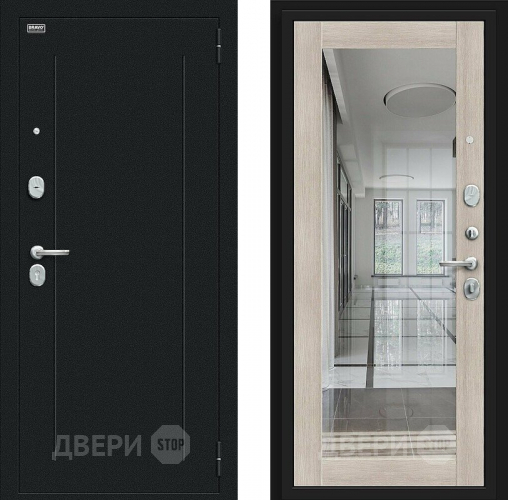 Входная металлическая Дверь Bravo Флэш Букле черное/Cappuccino Veralinga в Лыткарино