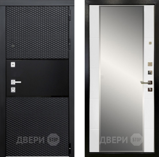 Входная металлическая Дверь Ратибор Прима 3К с зеркалом Белый матовый в Лыткарино