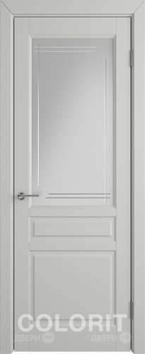 Межкомнатная дверь К2 ПО светло-серая эмаль в Лыткарино