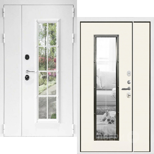 Входная металлическая Дверь Дверной Континент Тичино Двустворчатая Белая в Лыткарино