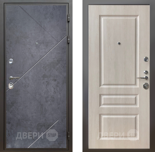 Входная металлическая Дверь Шелтер (SHELTER) Комфорт Бетон урбан индиго 3 Дуб филадельфия крем в Лыткарино