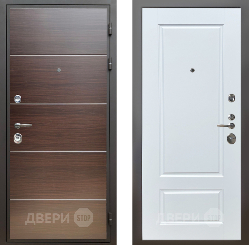 Входная металлическая Дверь Шелтер (SHELTER) Комфорт Венге структурный горизонт 4 Белый матовый в Лыткарино