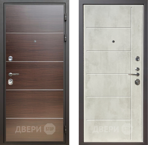Входная металлическая Дверь Шелтер (SHELTER) Комфорт Венге структурный горизонт 11 Бетон крем в Лыткарино