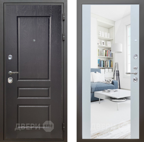 Дверь Шелтер (SHELTER) Комфорт Дуб английский 13 с зеркалом Белый матовый в Лыткарино