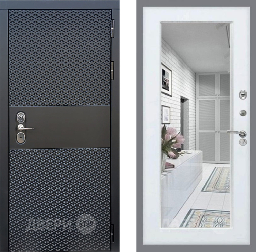 Входная металлическая Дверь Стоп БЛЭК CISA Зеркало Белый ясень в Лыткарино