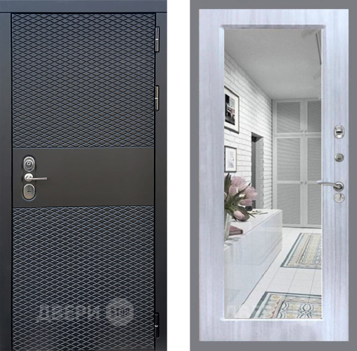 Входная металлическая Дверь Стоп БЛЭК CISA Зеркало Сандал белый в Лыткарино