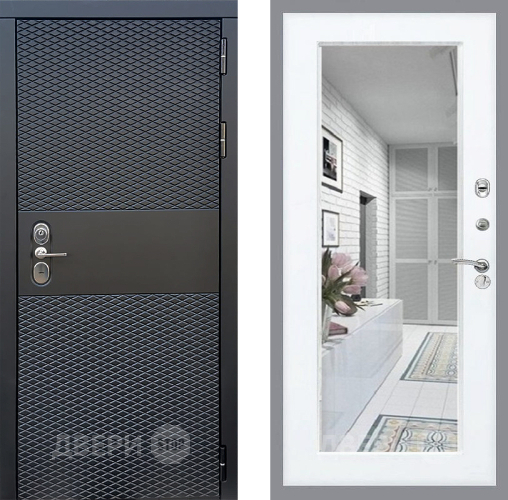 Входная металлическая Дверь Стоп БЛЭК CISA Зеркало Силк Сноу в Лыткарино