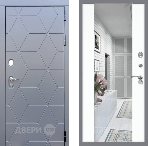 Дверь Стоп КОСМО Зеркало СБ-16 Силк Сноу в Лыткарино