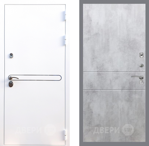 Входная металлическая Дверь Стоп Лайн Вайт ФЛ-290 Бетон светлый в Лыткарино