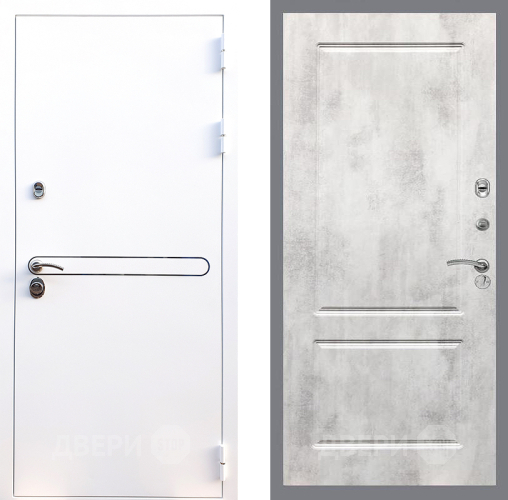 Входная металлическая Дверь Стоп Лайн Вайт ФЛ-117 Бетон светлый в Лыткарино