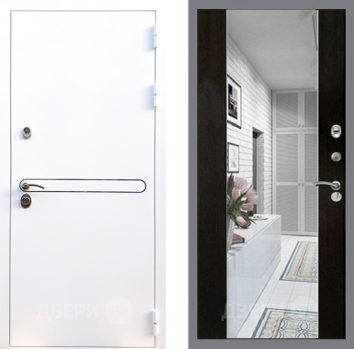 Входная металлическая Дверь Стоп Лайн Вайт Зеркало СБ-16 Венге в Лыткарино