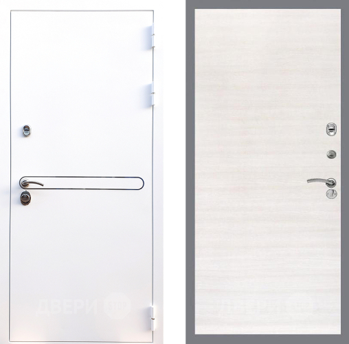 Входная металлическая Дверь Стоп Лайн Вайт Гладкая Акация светлая в Лыткарино