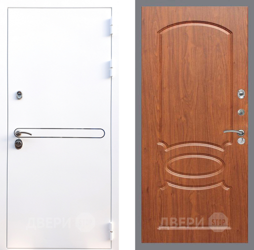 Входная металлическая Дверь Стоп Лайн Вайт ФЛ-128 Береза мореная в Лыткарино