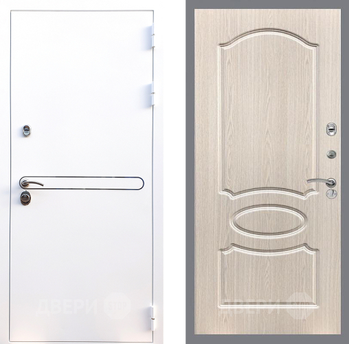 Входная металлическая Дверь Стоп Лайн Вайт ФЛ-128 Беленый дуб в Лыткарино