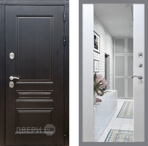 Входная металлическая Дверь Стоп МЕГАПОЛИС Зеркало СБ-16 Лиственница беж в Лыткарино