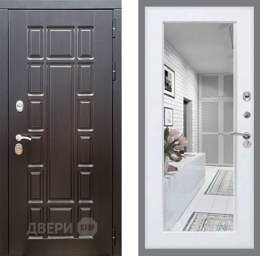 Входная металлическая Дверь Стоп НЬЮ ЙОРК Зеркало Белый ясень в Лыткарино