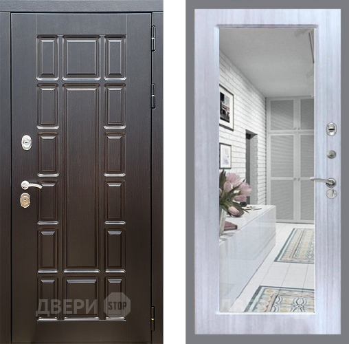 Входная металлическая Дверь Стоп НЬЮ ЙОРК Зеркало Сандал белый в Лыткарино