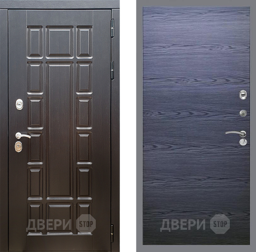 Входная металлическая Дверь Стоп НЬЮ ЙОРК Гладкая Дуб тангенальный черный в Лыткарино