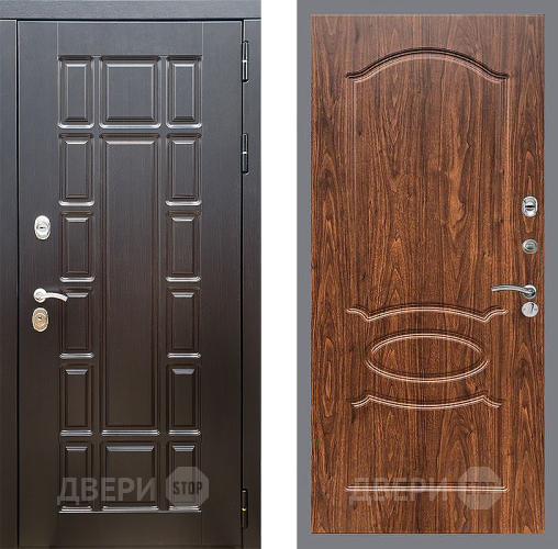 Входная металлическая Дверь Стоп НЬЮ ЙОРК ФЛ-128 орех тисненый в Лыткарино