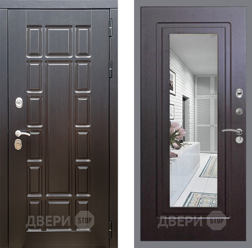 Входная металлическая Дверь Стоп НЬЮ ЙОРК Зеркало ФЛ-120 Венге в Лыткарино