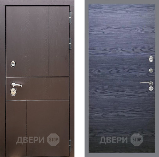 Входная металлическая Дверь Стоп УРБАН Гладкая Дуб тангенальный черный в Лыткарино