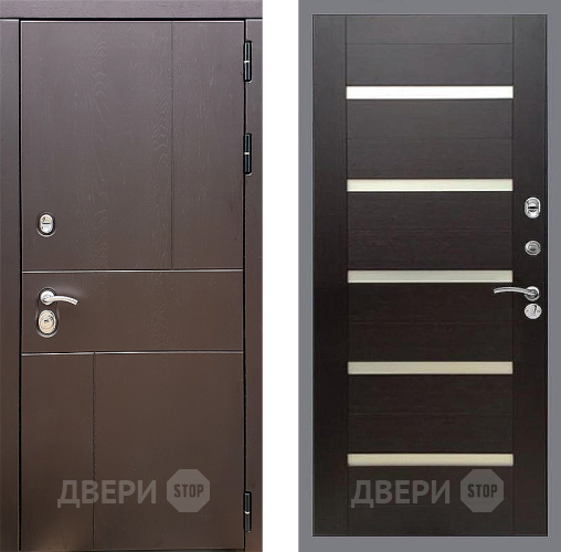 Входная металлическая Дверь Стоп УРБАН СБ-14 венге поперечный в Лыткарино