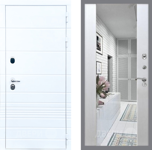 Входная металлическая Дверь Стоп ТРЕНДО Зеркало СБ-16 Лиственница беж в Лыткарино