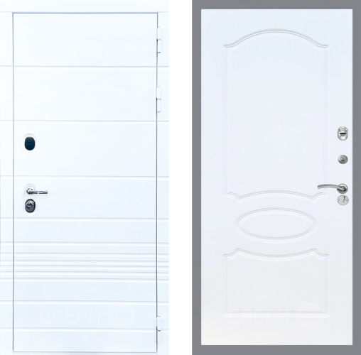 Входная металлическая Дверь Стоп ТРЕНДО ФЛ-128 Белый ясень в Лыткарино