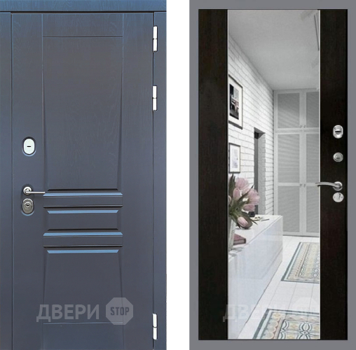 Входная металлическая Дверь Стоп ПЛАТИНУМ Зеркало СБ-16 Венге в Лыткарино