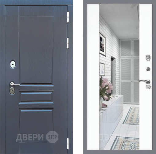 Входная металлическая Дверь Стоп ПЛАТИНУМ Зеркало СБ-16 Силк Сноу в Лыткарино