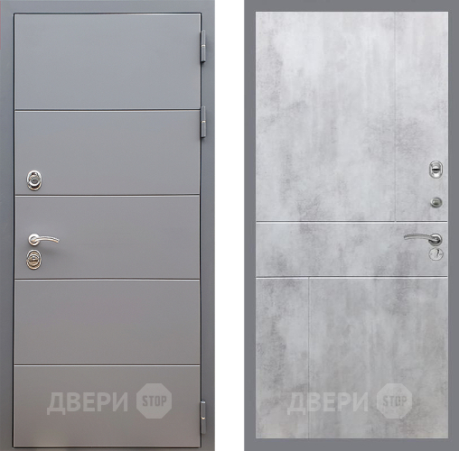 Входная металлическая Дверь Стоп АРТ ГРАФИТ ФЛ-290 Бетон светлый в Лыткарино
