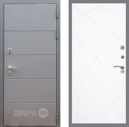 Входная металлическая Дверь Стоп АРТ ГРАФИТ ФЛ-291 Силк Сноу в Лыткарино