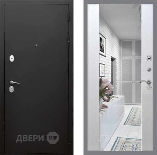 Входная металлическая Дверь Стоп КЛАССИК Шагрень Зеркало СБ-16 Лиственница беж в Лыткарино