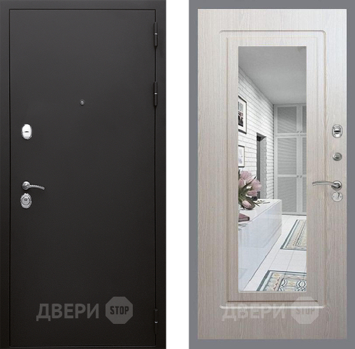 Дверь Стоп КЛАССИК Шагрень Зеркало ФЛ-120 Беленый дуб в Лыткарино