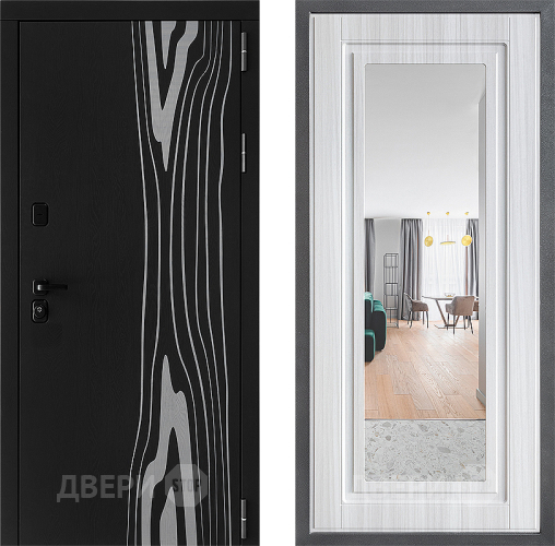 Входная металлическая Дверь Дверной континент ДК-12 ФЛЗ Зеркало Сандал белый в Лыткарино