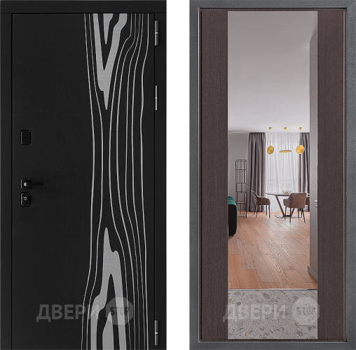 Входная металлическая Дверь Дверной континент ДК-12 ФЛЗ-1 Зеркало Венге в Лыткарино