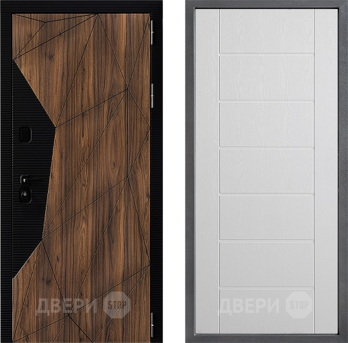 Входная металлическая Дверь Дверной континент ДК-11 ФЛ-Лайн Белое дерево в Лыткарино