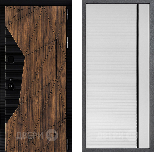 Входная металлическая Дверь Дверной континент ДК-11 ФЛ-757 Черное Стекло Софт милк в Лыткарино