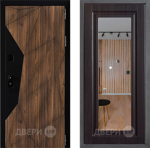 Входная металлическая Дверь Дверной континент ДК-11 ФЛЗ Зеркало Венге в Лыткарино