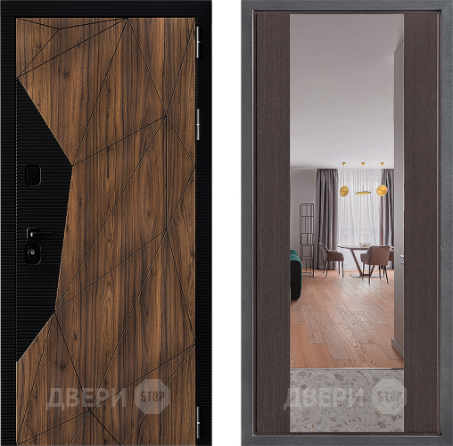 Входная металлическая Дверь Дверной континент ДК-11 ФЛЗ-1 Зеркало Венге в Лыткарино