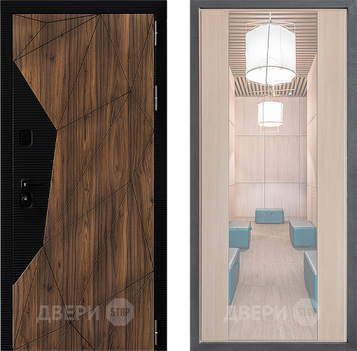 Входная металлическая Дверь Дверной континент ДК-11 ФЛЗ-1 Зеркало Капучино в Лыткарино