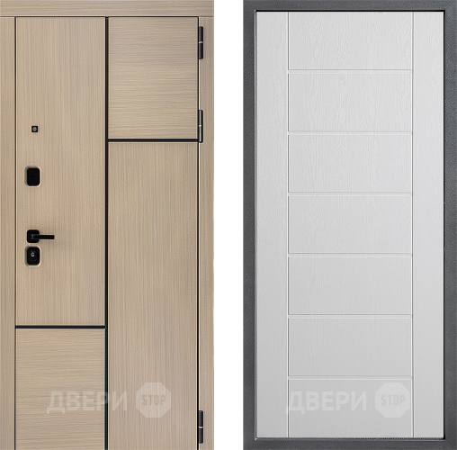 Входная металлическая Дверь Дверной континент ДК-14 ФЛ-Лайн Белое дерево в Лыткарино