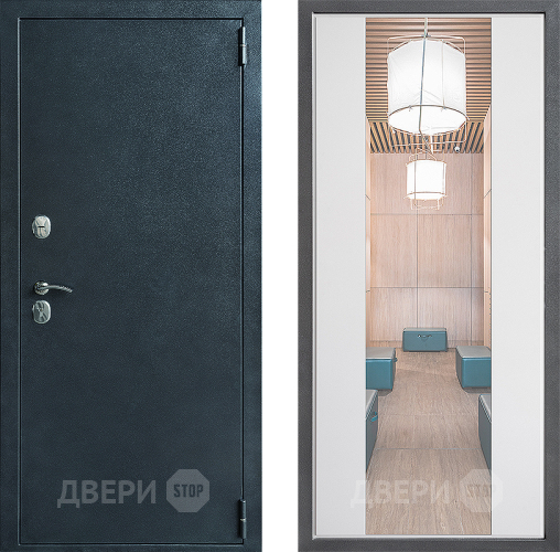 Дверь Дверной континент ДК-70 Дизайн ФЛЗ-1 Зеркало Белый софт в Лыткарино