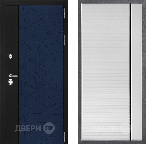 Входная металлическая Дверь Дверной континент ДК-9 ФЛ-757 Черное Стекло Софт милк в Лыткарино